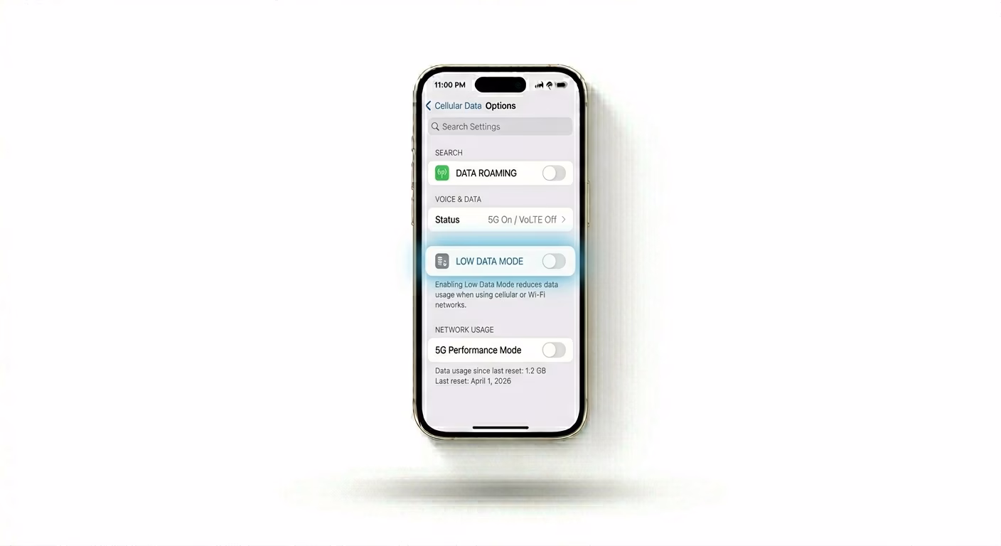 Disabling Low Data Mode on iPhone