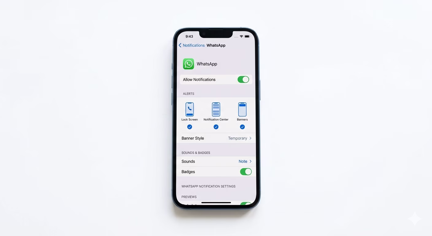 WhatsApp notification settings iPhone