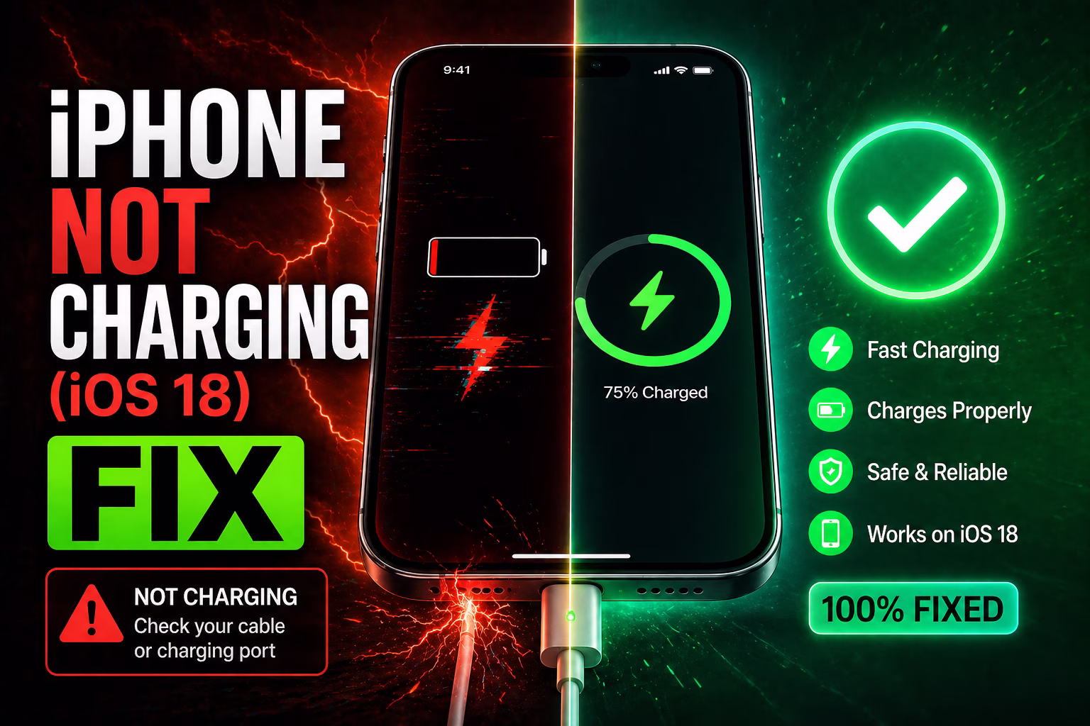 iPhone not charging but plugged in fix iOS 19
