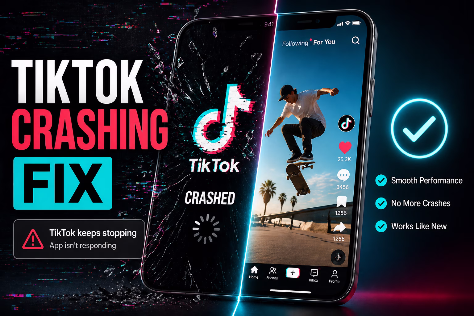TikTok keeps crashing after update iPhone fix